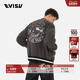 EVISU 福神男士 商标海鸥绒面棒球服飞行员夹克外套