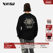 EVISU 宽松T恤打底衫 福神男士 家花刺绣纯棉美式