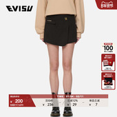 EVISUKURO女士徽章A字时尚 休闲短裙2EAGNW1SK136FFWL