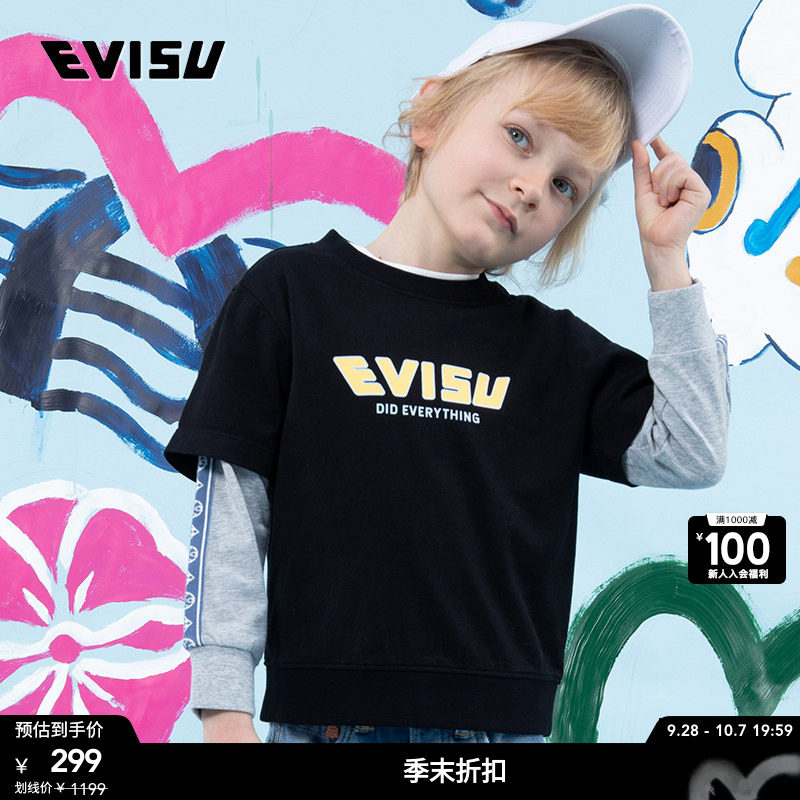 童装长袖Evisu潮酷圆领图片