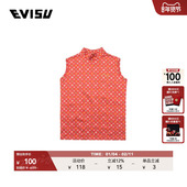 EVISU 女士满地家花文字无袖 T恤2EAJXW2TS511XXCT