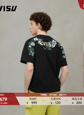 EVISU福神  男士花卉大M印花T恤2ESHTM5TS1222LFCT