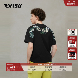 EVISU福神  男士花卉大M印花T恤2ESHTM5TS1222LFCT