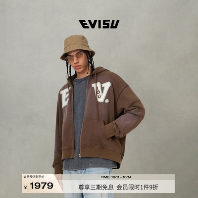 EVISU福神男士海鸥布贴刺绣外套