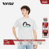EVISU福神男士 明星同款 商标海鸥印花宽松T恤