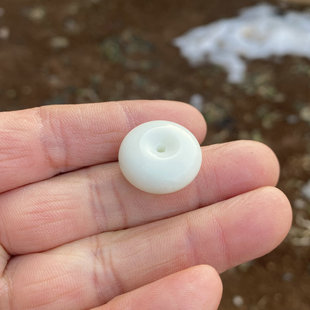 保真天然陕西蓝田玉平安扣吊坠20mm左右小孩尺寸白玉挂件带证挂绳