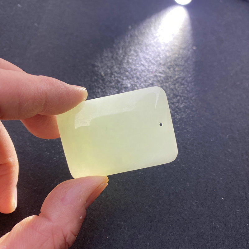 冰底陕西蓝田玉平安扣无事牌吊坠