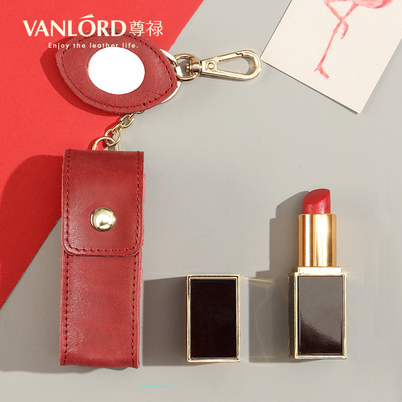 Red mouth trumpet Portable genuine leather Mini Pendant Lipstick Storage bag Take it with you mirror cowhide Lipstick smart coverin the Leather/Lady bags/Men's bag, Ms. bags  category - from Buy2taobao.com to provide professional Taobao agent buy service