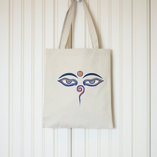 经幡 尼泊尔制 佛眼 单肩手工帆布包 简约素雅 NEPAL