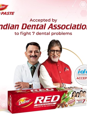印度 新版 Dabur Red 阿育吠陀 十三味草药牙膏 清洁抑菌/祛口臭