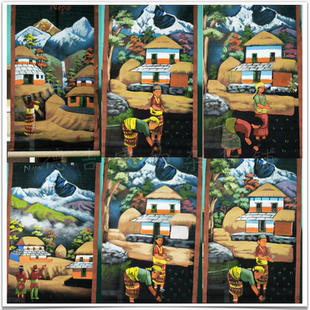 室内挂画 布画 异域民族风土画 Nepal手绘本土风情挂画 尼泊尔