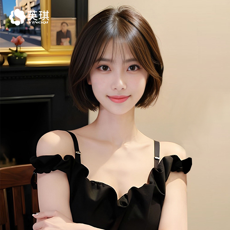 假发女短发空气刘海波波头双递针