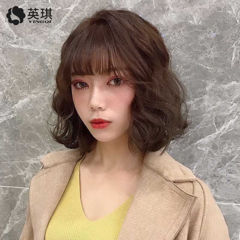 Ying Qi wig atmosphere Bangs Short hair Curls natural fluffy Instant noodles clavicle Meatball head True wigin the Hair Care/Wig , Wig , Whole wig  category - from Buy2taobao.com to provide professional Taobao agent buy service