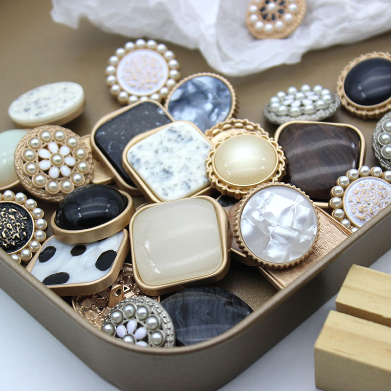 小香金属纽扣名媛风外套扣子精致方形果冻扣皮草扣双面尼大衣扣