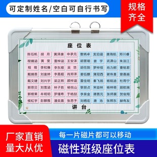 磁性班级座位表可移动定制学生姓名贴教室讲台排位座次表磁计划表