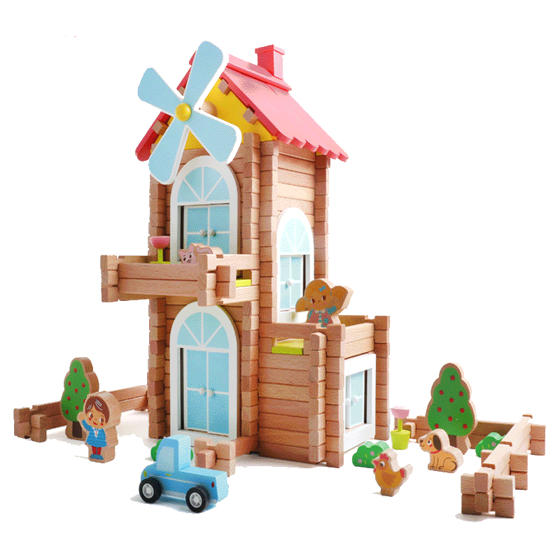 木玩世家榫卯积木小屋中国古建筑