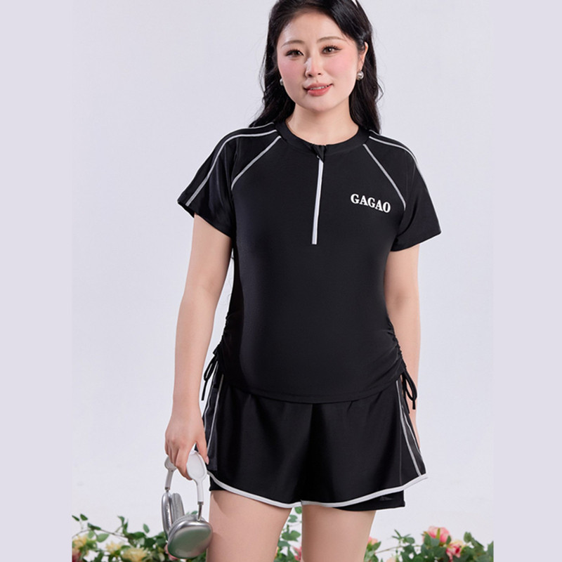 2026新款游泳衣女士分体短裤大码遮肚显瘦游泳馆运动保守温泉泳装
