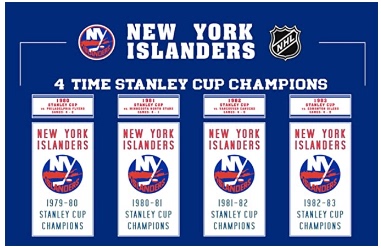 New York Islanders 4 time Stanley Cup Champions Flag