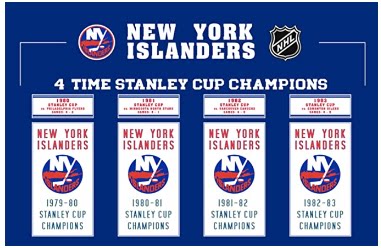 New York Islanders 4 time Stanley Cup Champions Flag