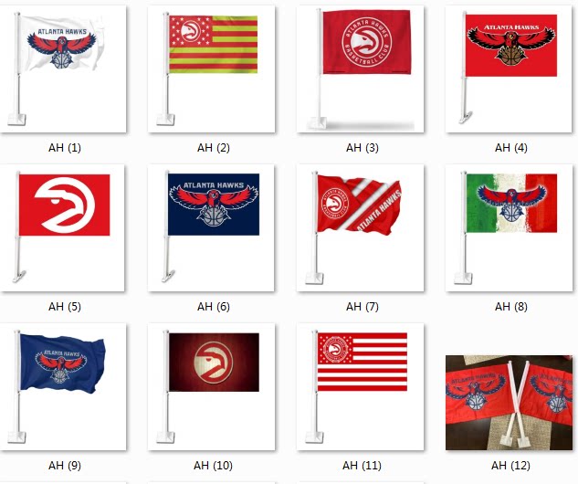 nba atlanta hawks car flag亚特兰大老鹰队球迷车旗海报