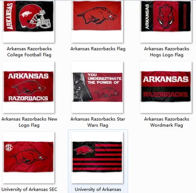 College Arkansas Razorbacks Flag阿肯色州大学队球迷装饰旗帜