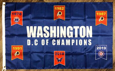 Washington Nationals Redskins Capitals Wizards Flag