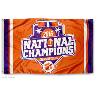Clemson University National Champions 2016大学名校校旗海报定