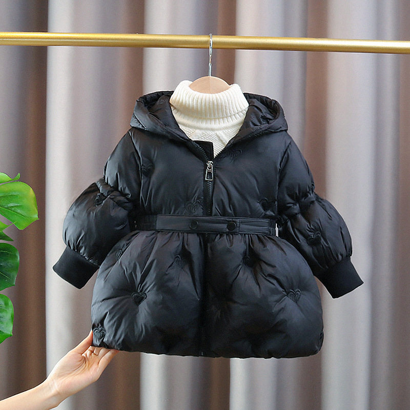 儿童加厚连帽棉服冬季新款女宝宝可爱保暖外套棉袄百搭时尚棉衣