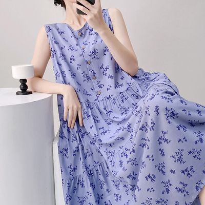 无袖棉绸睡裙女款夏季连衣裙睡衣