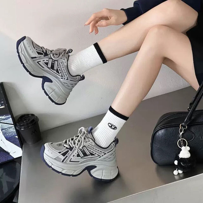 百L2025春新款蓝鲸复古老爹鞋女运动鞋休闲鞋