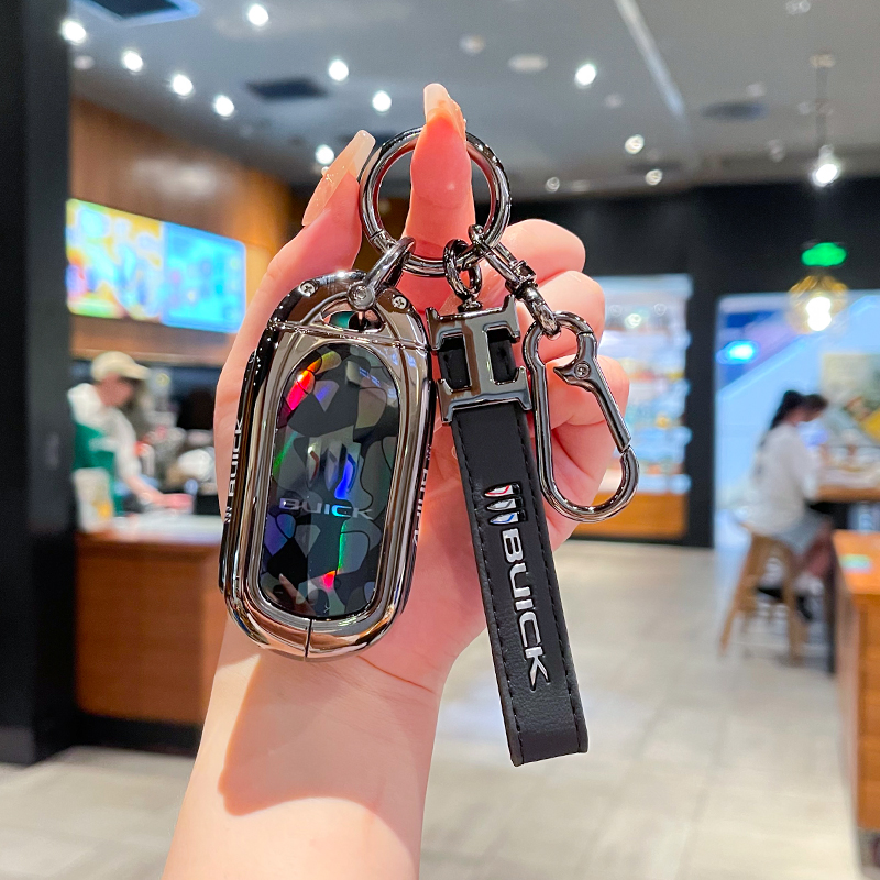 适用别克GL8钥匙套昂科威s君越ES陆尊威朗plus君威壳微蓝6扣ES包