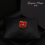 小香风山茶花气质小胸针时尚 领口防走光固定 百搭外套领针配饰衬衫