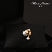 戴珍珠耳环 少女精致胸针气质百搭西装 别针配饰领口防走光扣领针