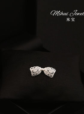 法式浪漫蕾丝蝴蝶结胸针固定领口扣针衣服领子优雅胸花防走光扣子