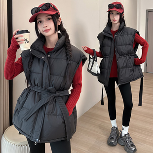 2026年秋冬新款韩版小个子棉服女时尚百搭收腰显瘦立领马甲外套潮