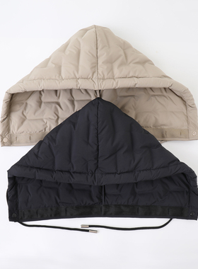 防风保暖棉服帽可拆卸扣眼款秋冬防寒登山户外骑行羽绒帽