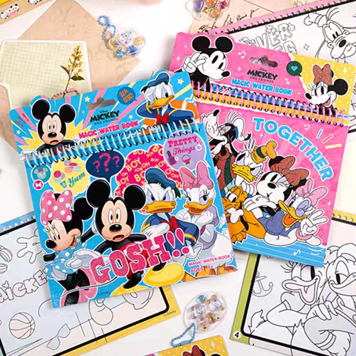 米奇水画本米老鼠水画册唐老鸭儿童清水画画宝宝不脏手幼儿涂色本