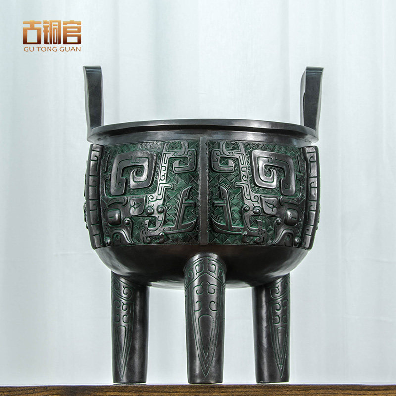 复古铜鼎摆件仿古青铜器大号 客厅玄关办公桌老板桌家居摆设礼品