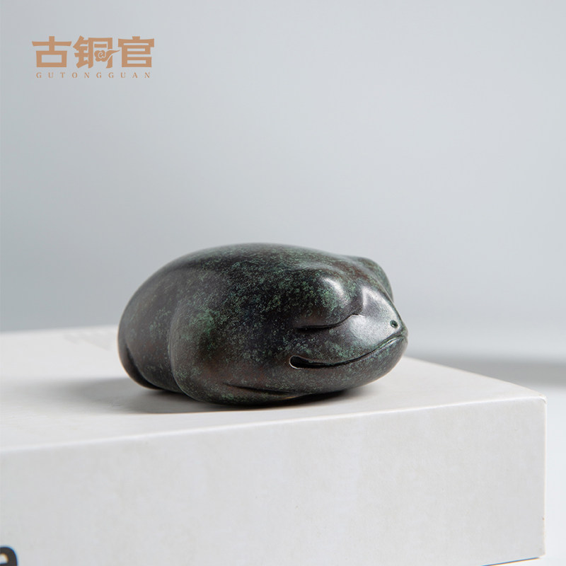 金蟾摆件黄铜工艺品三足蟾蜍蛤蟆手把件盘玩解压汽车内禅意礼品