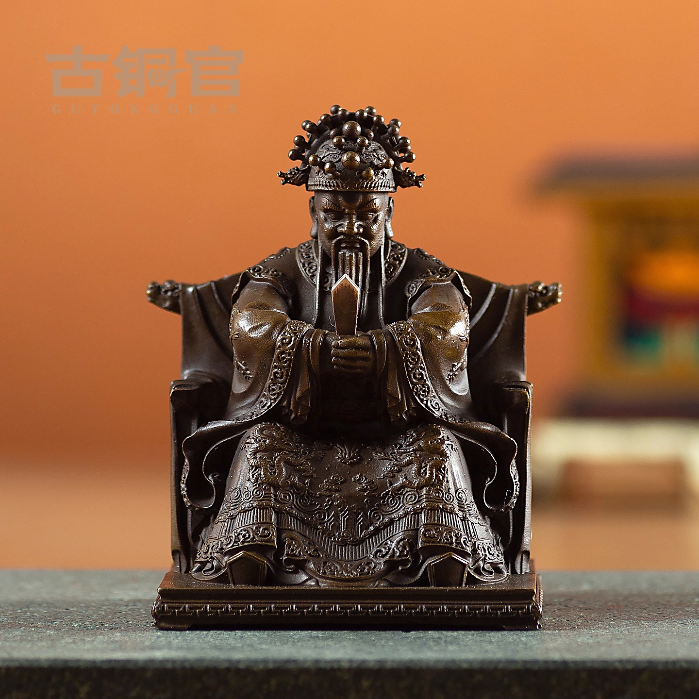 黄铜五爷摆件广济龙王佛像店铺家用财神五台山文创纪念品高档礼品