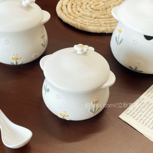 陶瓷猪油罐家用耐高温食品级高颜值厨房调料罐储油罐辣椒油专用罐