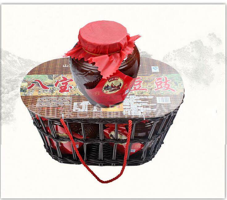 送货上门‖临沂特产鲁一斋八宝豆豉1600克坛装柳条框正宗特产