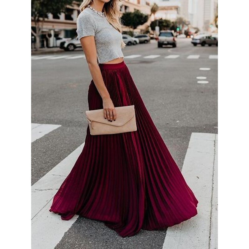 Europe and America 2019 New products fashion Bouffancy Pendulum Maxi Dress fashion Solid Semipermeable fairy Chiffon skirtin the Women's clothing/Boutique , Skirts  category - from Buy2taobao.com to provide professional Taobao agent buy service