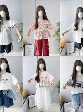 啦芙莱大E小e童装夏季女童短袖T