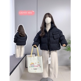 啦芙莱童装 儿童洋气保暖外套男女童90白鸭绒羽绒服3515 2024冬新款