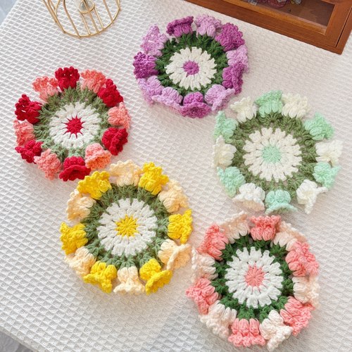 乐织铃兰花杯垫手工编织材料包