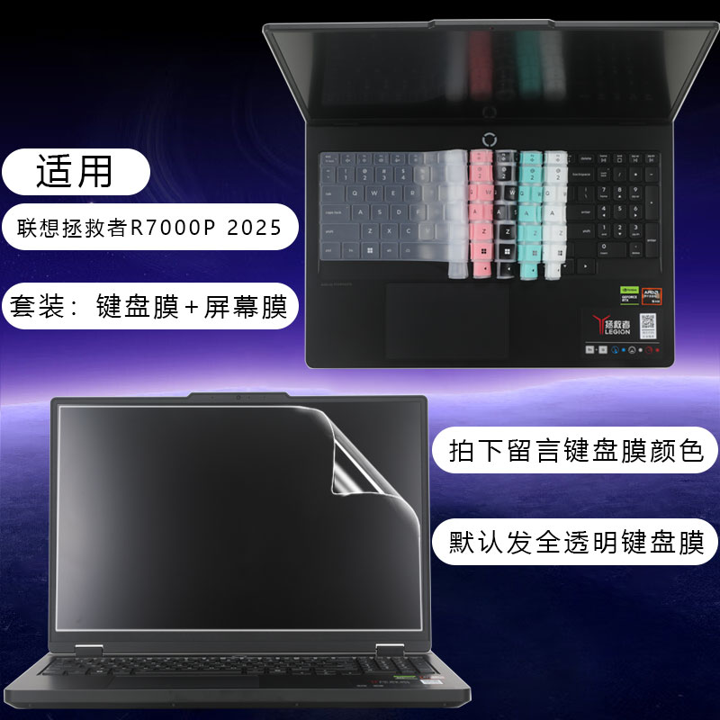 适用联想拯救者R7000P键盘膜2025笔记本Y7000电脑R9000P防尘垫R9000X全覆盖保护套K硅胶Y9000P贴膜16寸屏幕膜