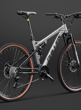 菲利普软尾山地车自行车成人男士款双减震变速单车青少年越野赛车