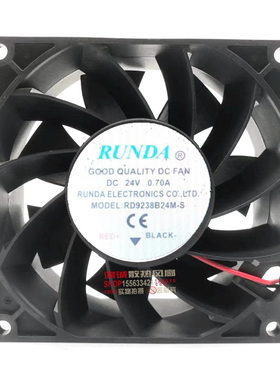 全新RUNDA RD9238B24M-S 24V 92*92*38 变频器散热风扇 轴流风机