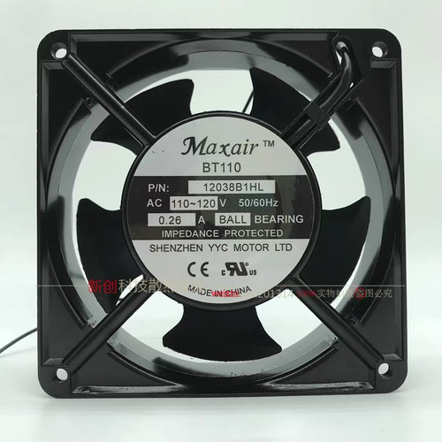 MAXAIR 永业昌 BT110 12038B1HL 110V 0.26A12038 12CM 散热风扇